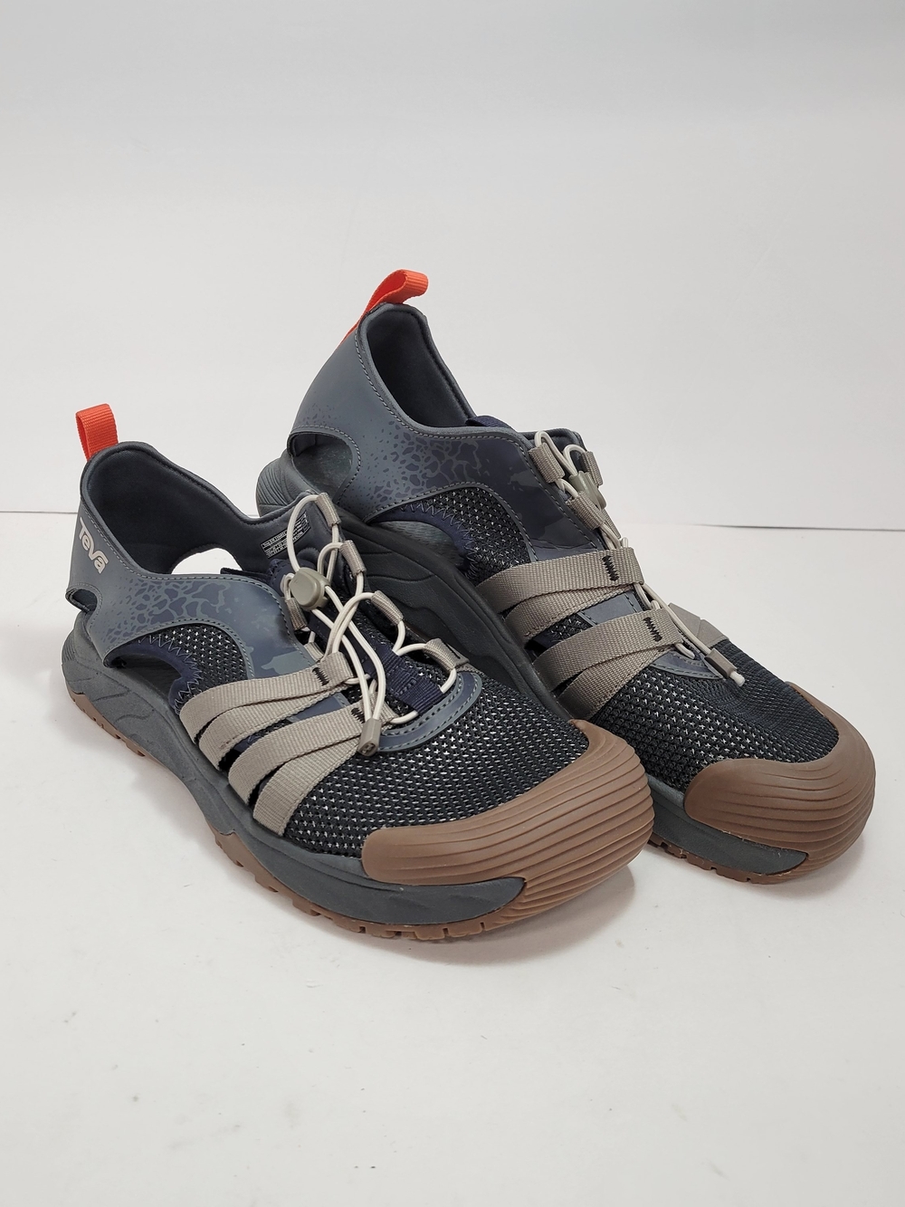 Teva Men’s Hydratek CT Navy, Brown and Gray Athletic Water Sandal Men Size 10.5